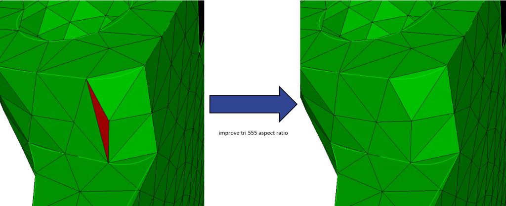 Improve tri command automatically improves triangle mesh quality