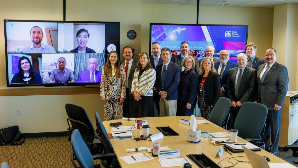 Meeting of the Advisory Board of the Royal Scientific Society's Chemical, Biological, Radiological, and Nuclear (CBRN) Threat Office: (l-r) Nisreen AL-Hmoud, Iyad Aldasouqi, Justine Johannes, Alex Walser, Amir Mohagheghi, Alan Runyan-Beebe, Kasia Mendelsohn, Adriane Littlefield, Dave Sandison, Walt Sansot, Mike Yaffe, Dan Brandt, and Dan Sanchez.