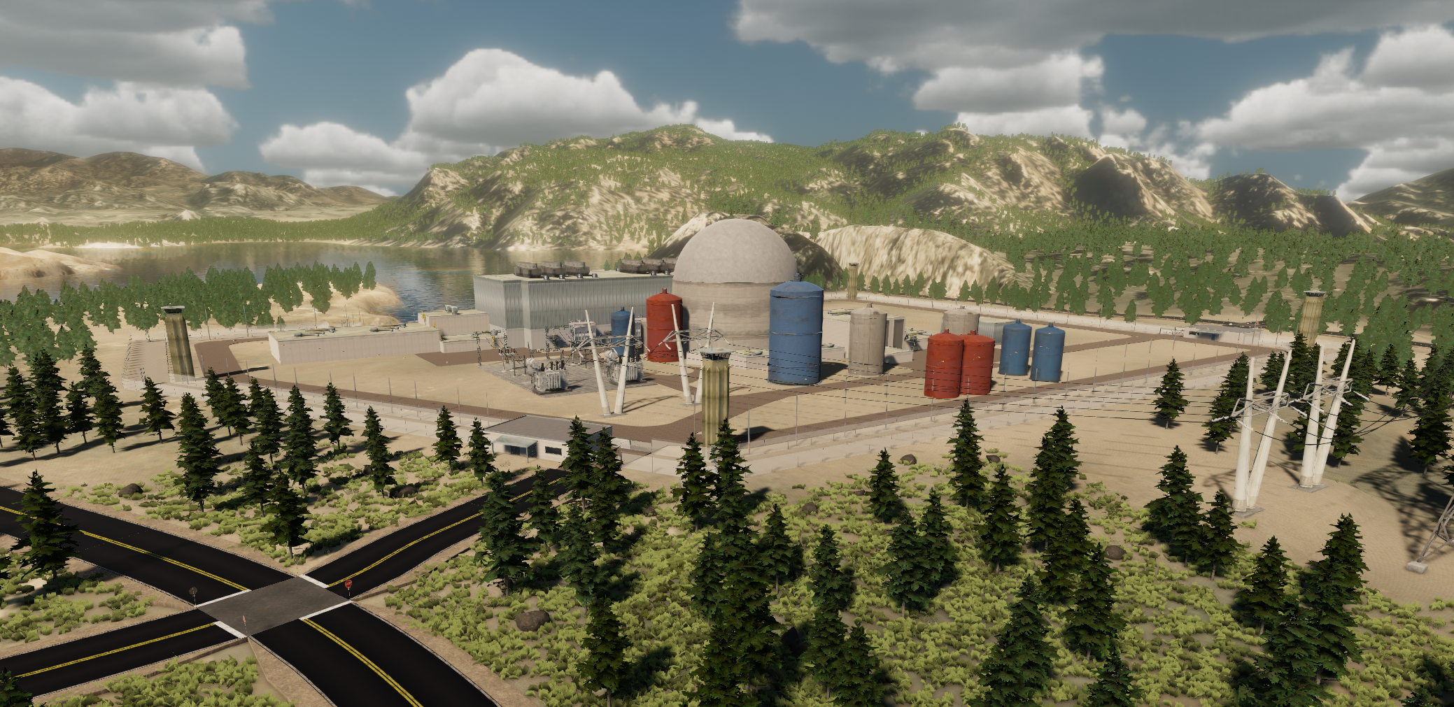 External view of hypothetical Lone Pine Power Plant in Scribe3D.