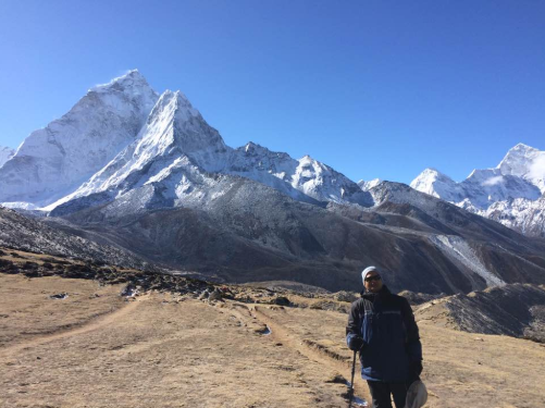 Unakant Mishra, Soil Scientist, skiing