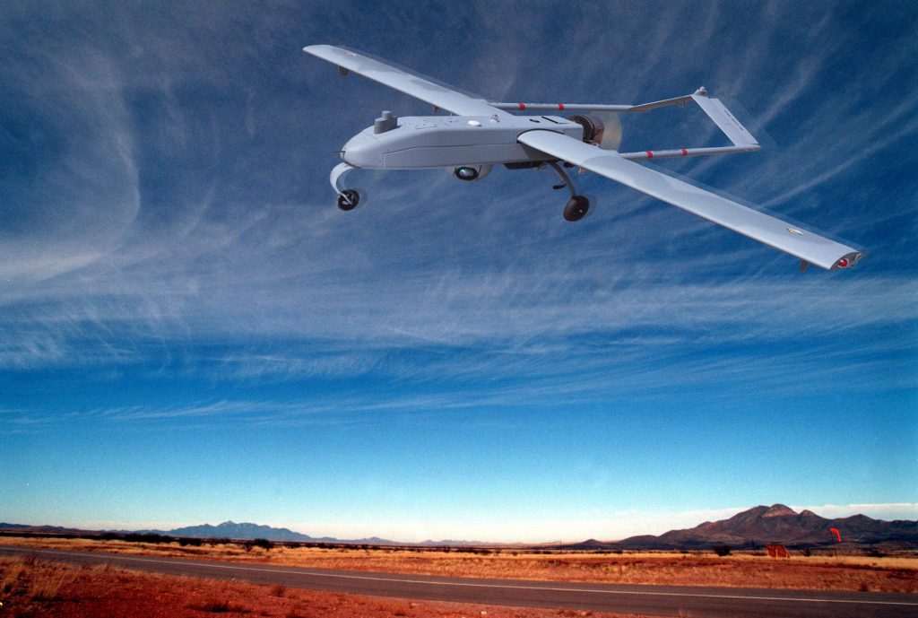 ONE PRIMARY APPLICATION of miniSAR will be reconnaissance on small UAVs such as the AAI Corp. Shadow seen in this picture. This class of small UAVs can carry a payload of 50 pounds, which is considerably less than existing small UAVs can carry. The miniSAR will have two primary applications. It will be used for reconnaissance on small UAVs, such as the AAI Corp. Shadow. This class of small UAVs can carry a payload of 50 pounds, which is considerably less than existing small UAVs can carry. Thus, current small UAVs are limited to carrying video or infrared cameras. A 30-pound miniSAR will allow the small UAVs to carry additional sensors that together will provide a very detailed reconnaissance picture.