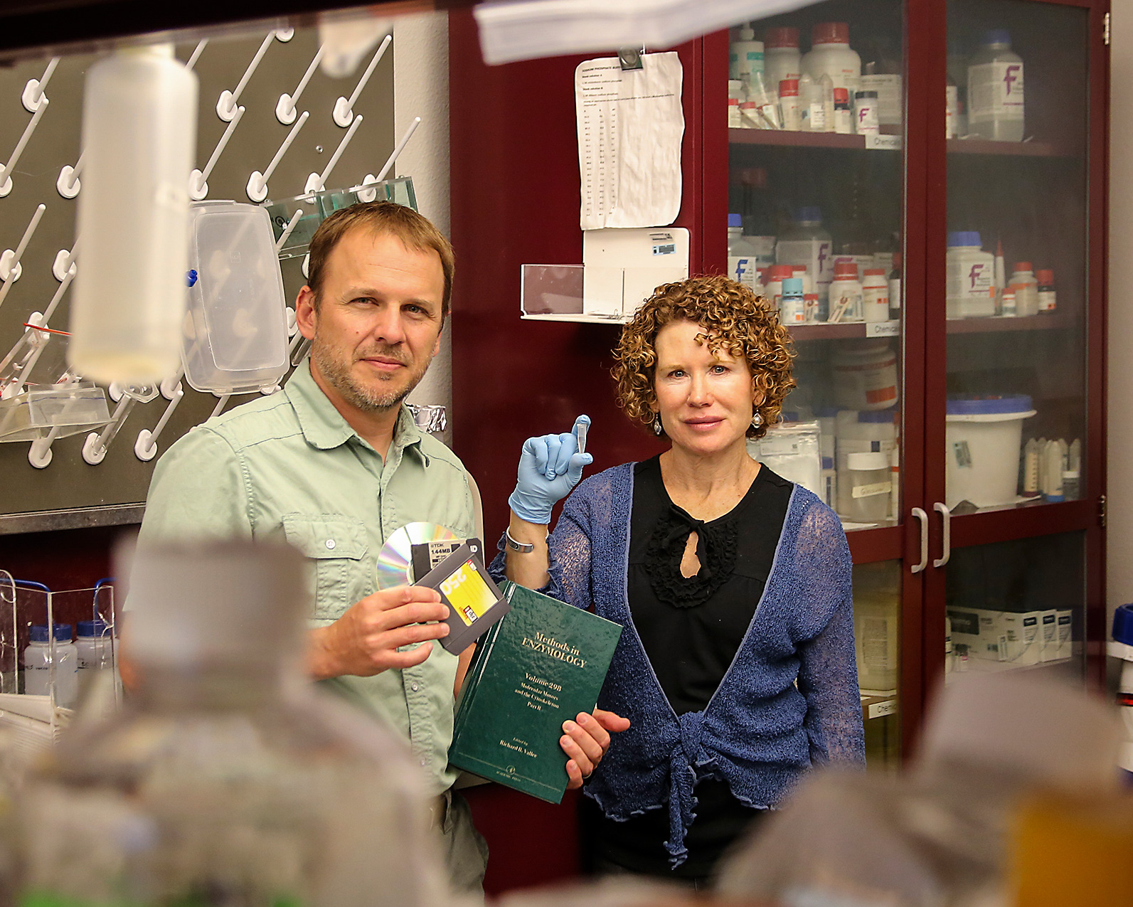 Marlene and George Bachand show off their new method for encrypting and storing sensitive information in DNA