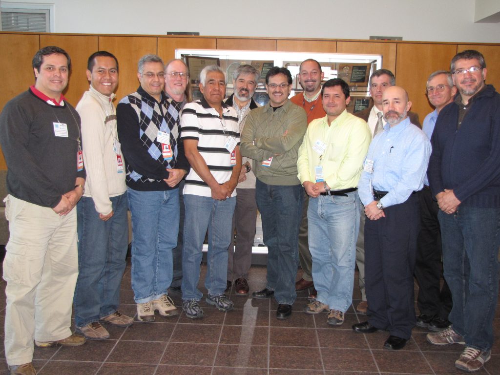 10 Mexican professors and three Sandia researchers at a SUMMit design course for MEMS devices held at Sandia in December, 2009. Ernest Garcia is third from right.