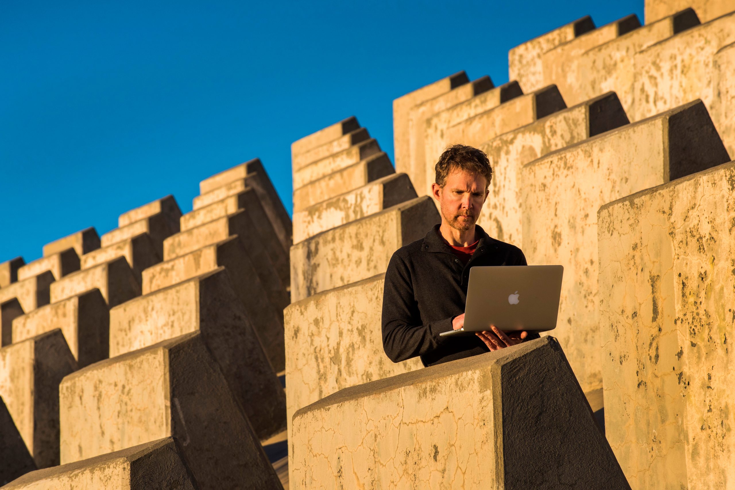 Chemical engineer Craig Tenney analyzes modeling results at the John B. Robert Dam