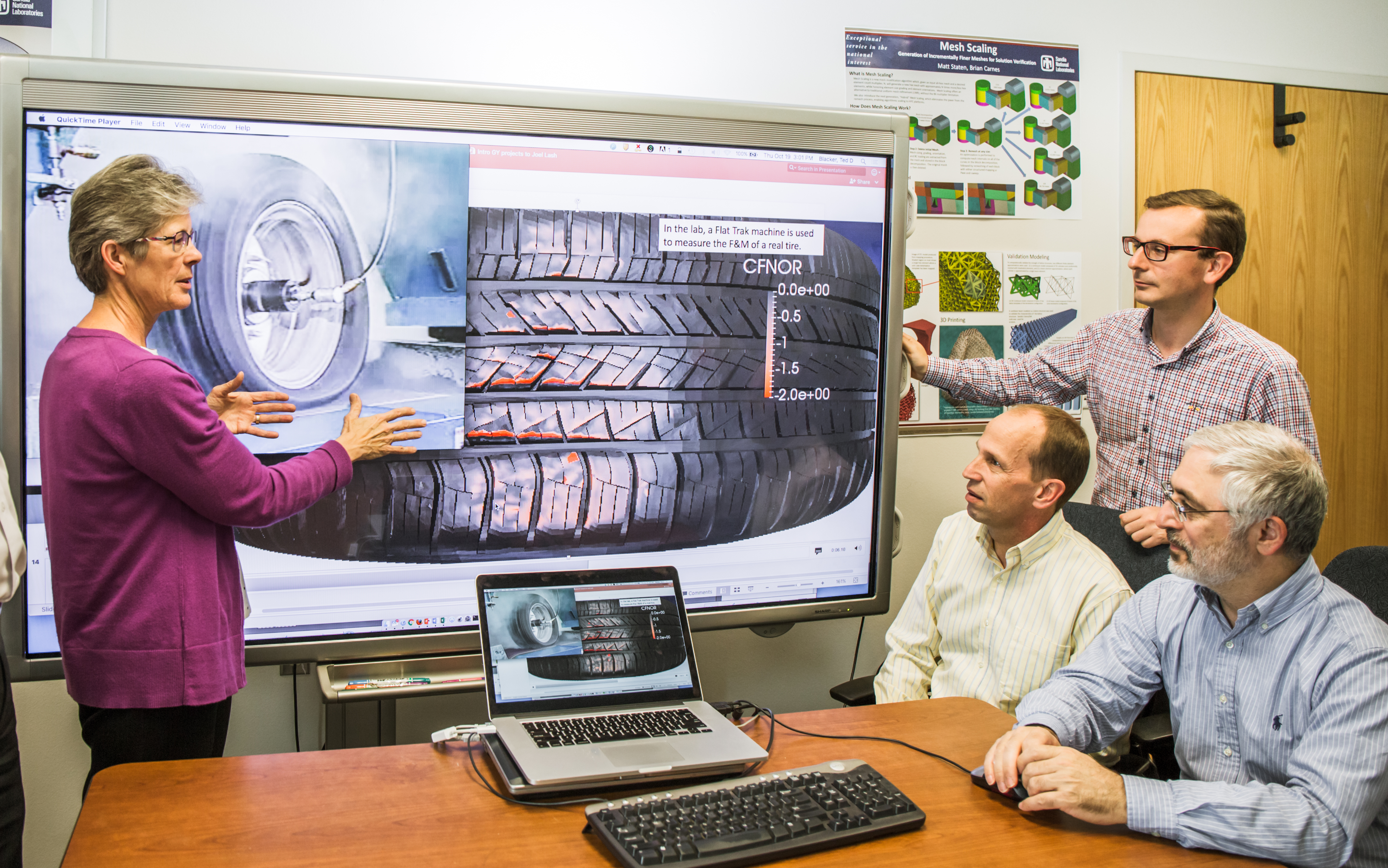 Computer scientists studying virtual simulation.