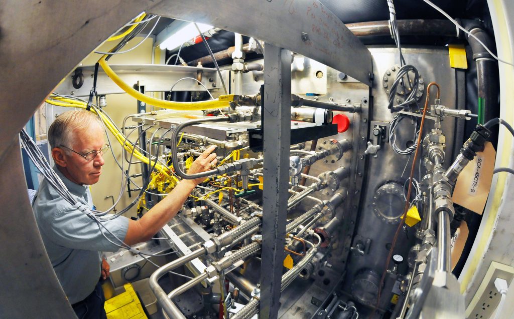  Jim McDonald checks calorimetry diagnostics for ITER's cooling system