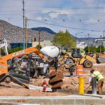 construction crew works on road