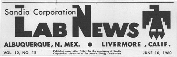 Lab News masthead circa 1960