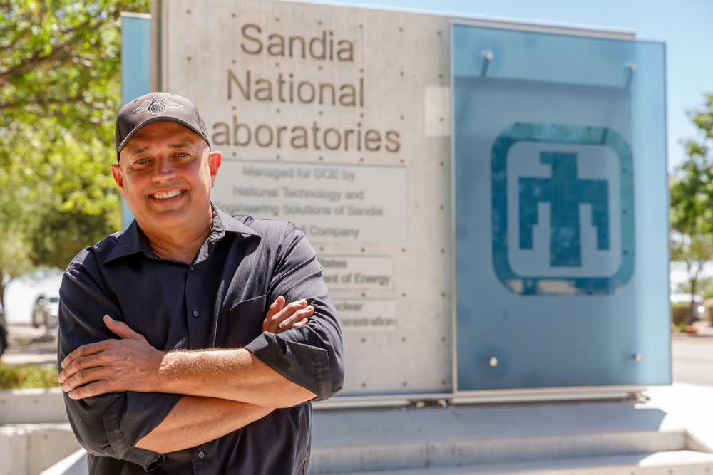 THE ROAD TO SECURITY — Deployed security professional Mike Kline joined Sandia in 2005 to work on human resources systems. Since then, Mike has worked as a staffing specialist for Sandia’s nuclear weapons and cyber organizations, a diversity recruiter and an international business risk management analyst. (Photo by Bret Latter)