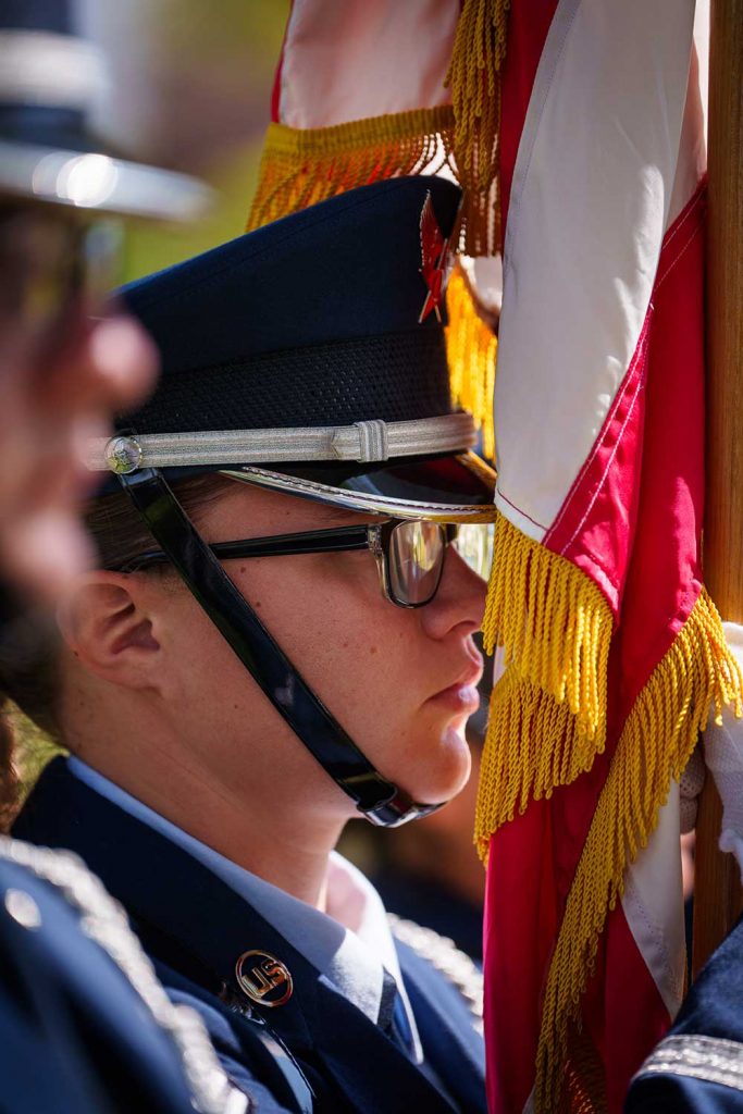 FLAGS RISING — The Color Guard prepares for the presentation of the flags.